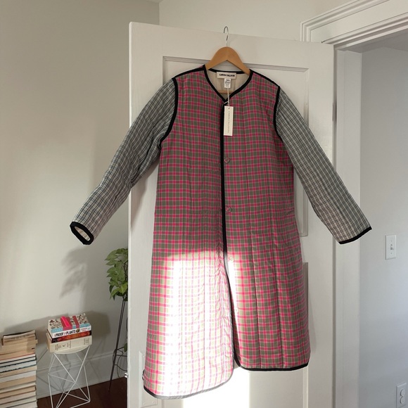 Caron Callahan Bea Coat Quilted plaid NWT size M - Picture 2 of 4